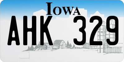 IA license plate AHK329