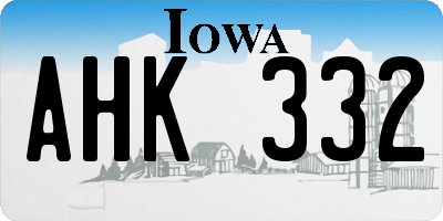 IA license plate AHK332