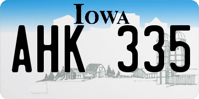 IA license plate AHK335