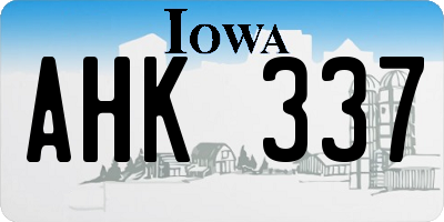 IA license plate AHK337