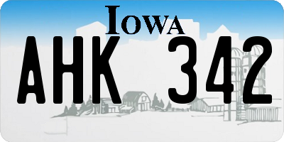 IA license plate AHK342