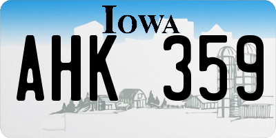 IA license plate AHK359