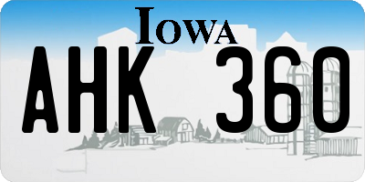 IA license plate AHK360