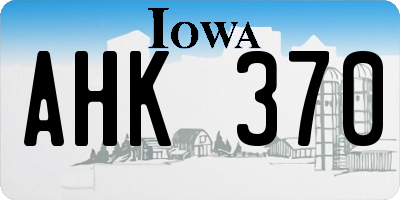 IA license plate AHK370
