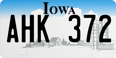 IA license plate AHK372