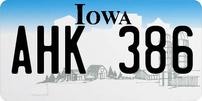IA license plate AHK386