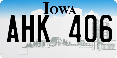 IA license plate AHK406