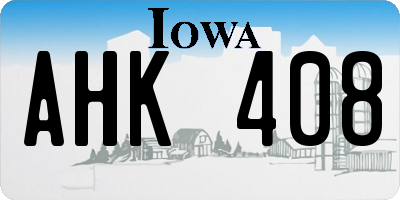 IA license plate AHK408