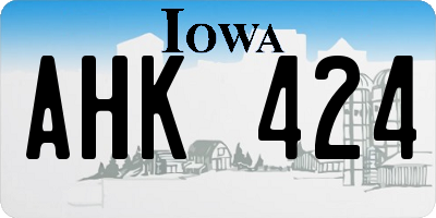 IA license plate AHK424