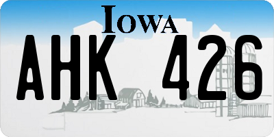 IA license plate AHK426