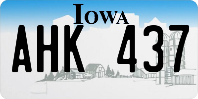 IA license plate AHK437