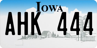 IA license plate AHK444