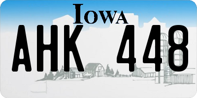 IA license plate AHK448