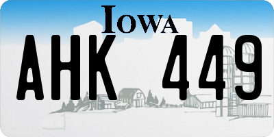 IA license plate AHK449