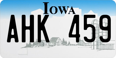 IA license plate AHK459