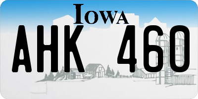 IA license plate AHK460