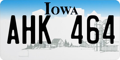 IA license plate AHK464