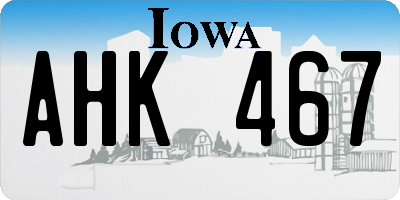 IA license plate AHK467