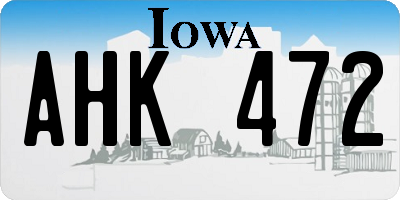 IA license plate AHK472