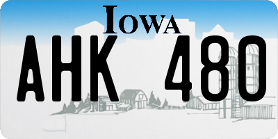 IA license plate AHK480