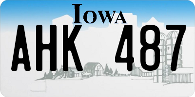 IA license plate AHK487