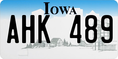 IA license plate AHK489