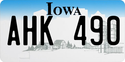 IA license plate AHK490