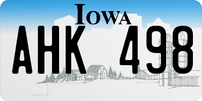 IA license plate AHK498