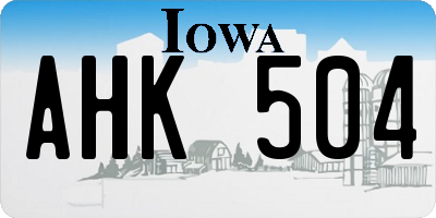 IA license plate AHK504