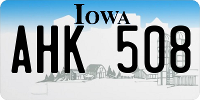 IA license plate AHK508