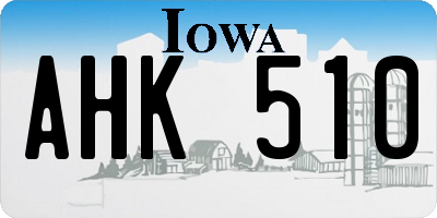 IA license plate AHK510