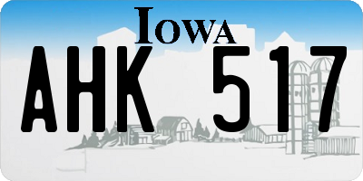 IA license plate AHK517