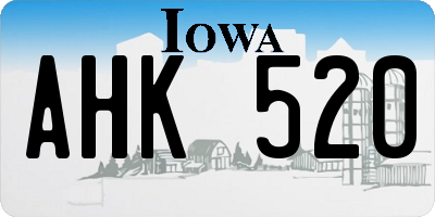 IA license plate AHK520