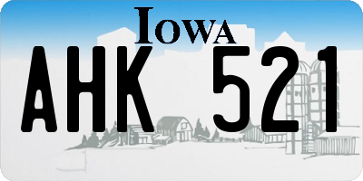 IA license plate AHK521