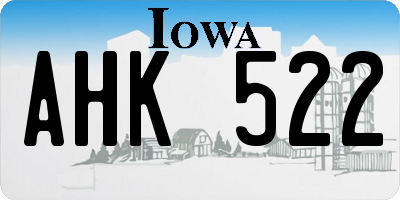 IA license plate AHK522