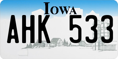 IA license plate AHK533