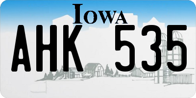 IA license plate AHK535