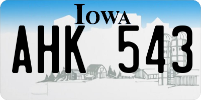 IA license plate AHK543