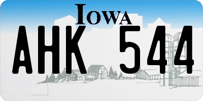 IA license plate AHK544