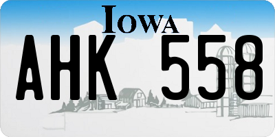 IA license plate AHK558