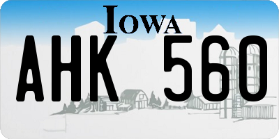 IA license plate AHK560