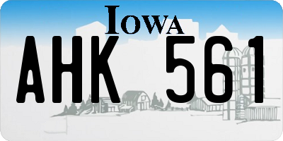 IA license plate AHK561