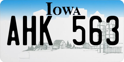 IA license plate AHK563