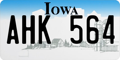 IA license plate AHK564