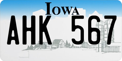 IA license plate AHK567