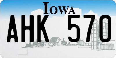 IA license plate AHK570