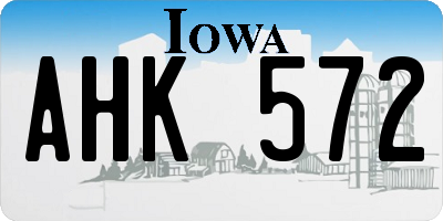 IA license plate AHK572