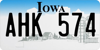 IA license plate AHK574