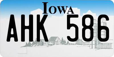 IA license plate AHK586