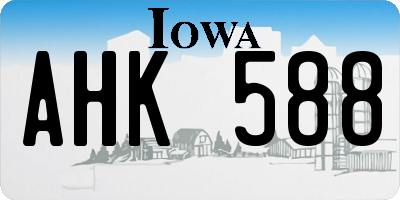 IA license plate AHK588